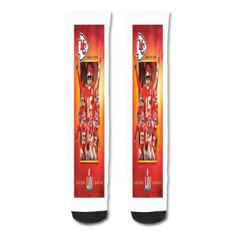 Pastele Kansas City Chiefs Nfl Custom Personalized Sublimation Printed Socks Polyester Acrylic Nylon Spandex