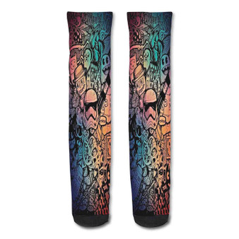 Pastele Minecraft Graffiti Pc Wallpaper Custom Personalized Sublimation Printed Socks Polyester Acrylic Nylon Spandex