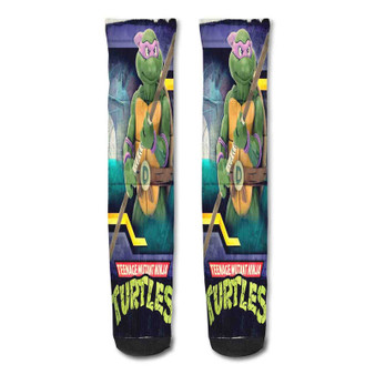 Pastele Donatello Teenage Mutant Ninja Turtles Custom Personalized Sublimation Printed Socks Polyester Acrylic Nylon Spandex