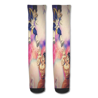 Pastele Goku Vs Vegeta Dragon Ball Z Custom Personalized Sublimation Printed Socks Polyester Acrylic Nylon Spandex