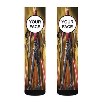 Pastele Star Wars The Clone Wars Light Sword Custom Personalized Sublimation Printed Socks Polyester Acrylic Nylon Spandex