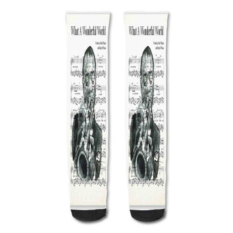 Pastele The Louis Amstrong American Jazz Custom Personalized Sublimation Printed Socks Polyester Acrylic Nylon Spandex