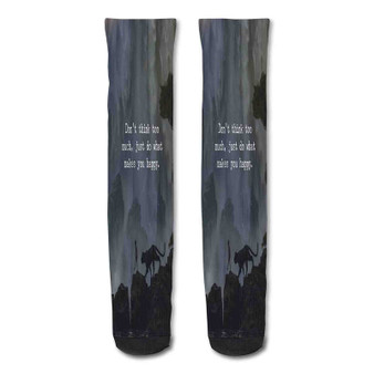 Pastele thinking too much quotes Custom Personalized Sublimation Printed Socks Polyester Acrylic Nylon Spandex