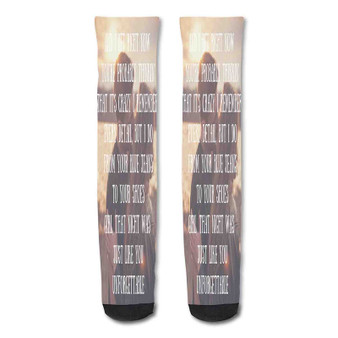 Pastele thomas rhett quotes Custom Personalized Sublimation Printed Socks Polyester Acrylic Nylon Spandex