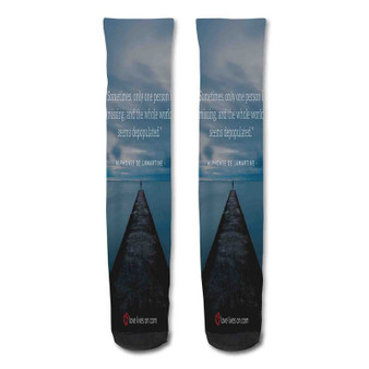 Pastele Inspirational Quotes About Death Of A Loved One Custom Personalized Sublimation Printed Socks Polyester Acrylic Nylon Spandex