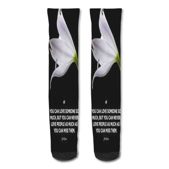 Pastele Love And Miss You Quotes Custom Personalized Sublimation Printed Socks Polyester Acrylic Nylon Spandex