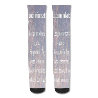 Pastele Motivation Quotes Of Encouragement Custom Personalized Sublimation Printed Socks Polyester Acrylic Nylon Spandex