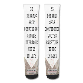 Pastele Motivation Self Confidence Quotes Custom Personalized Sublimation Printed Socks Polyester Acrylic Nylon Spandex