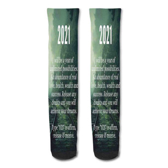 Pastele Motivational Leadership Quotes Custom Personalized Sublimation Printed Socks Polyester Acrylic Nylon Spandex
