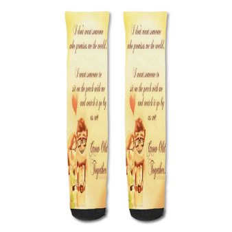 Pastele pixar up quotes Custom Personalized Sublimation Printed Socks Polyester Acrylic Nylon Spandex