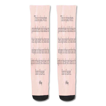 Pastele quotes about the south Custom Personalized Sublimation Printed Socks Polyester Acrylic Nylon Spandex