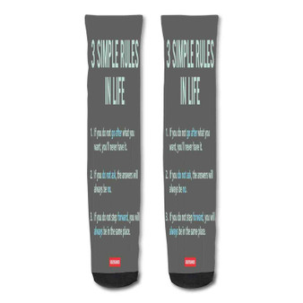 Pastele rules of life quotes Custom Personalized Sublimation Printed Socks Polyester Acrylic Nylon Spandex