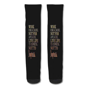 Pastele Success Goal Motivational Quotes Custom Personalized Sublimation Printed Socks Polyester Acrylic Nylon Spandex