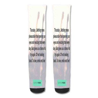 Pastele Thursday Motivational Quotes For Work Custom Personalized Sublimation Printed Socks Polyester Acrylic Nylon Spandex