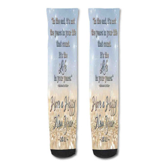 Pastele Bible Quotes About Happiness Custom Personalized Sublimation Printed Socks Polyester Acrylic Nylon Spandex