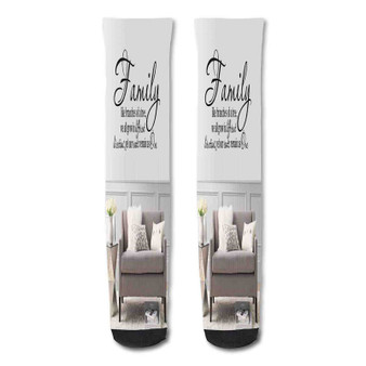 Pastele Family Room Wall Quotes Custom Personalized Sublimation Printed Socks Polyester Acrylic Nylon Spandex