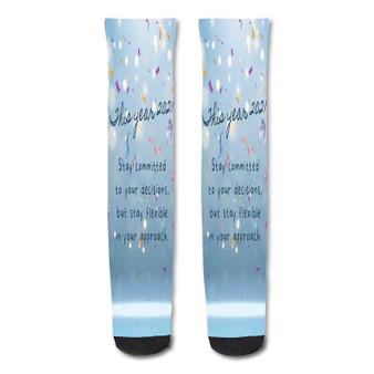 Pastele God Quotes About Life Custom Personalized Sublimation Printed Socks Polyester Acrylic Nylon Spandex