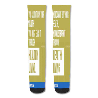 Pastele Healthy Living Lifestyle Quote Custom Personalized Sublimation Printed Socks Polyester Acrylic Nylon Spandex