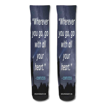 Pastele Inspirational Quotes About Life And Happiness Custom Personalized Sublimation Printed Socks Polyester Acrylic Nylon Spandex