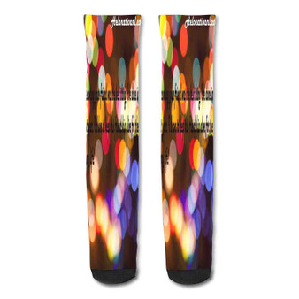 Pastele My Friend Is My Life Quotes Custom Personalized Sublimation Printed Socks Polyester Acrylic Nylon Spandex