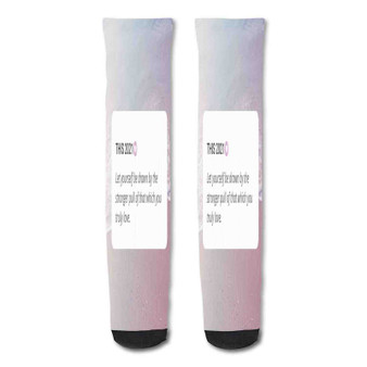 Pastele Quotes About Happiness And Love Custom Personalized Sublimation Printed Socks Polyester Acrylic Nylon Spandex