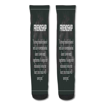 Pastele Deep Best Friend Friendship Quotes Custom Personalized Sublimation Printed Socks Polyester Acrylic Nylon Spandex