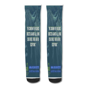 Pastele Animal Welfare Institute Quotes Custom Personalized Sublimation Printed Socks Polyester Acrylic Nylon Spandex