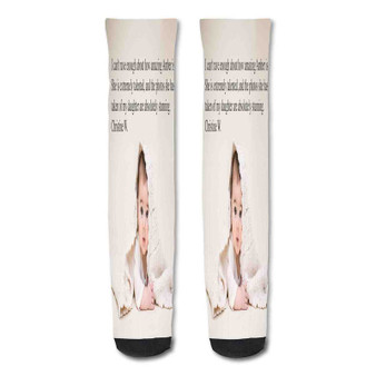Pastele Happy 6 Months Old Quotes Custom Personalized Sublimation Printed Socks Polyester Acrylic Nylon Spandex
