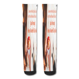Pastele Having Tea With Friends Quotes Custom Personalized Sublimation Printed Socks Polyester Acrylic Nylon Spandex
