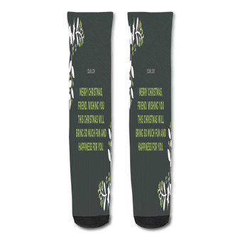 Pastele It S Christmas Time Quotes Custom Personalized Sublimation Printed Socks Polyester Acrylic Nylon Spandex