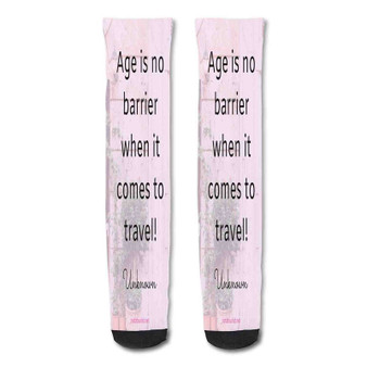 Pastele Life Is An Adventure Quotes Custom Personalized Sublimation Printed Socks Polyester Acrylic Nylon Spandex