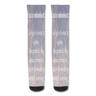 Pastele Motivational Quotes Motivational Quotes Custom Personalized Sublimation Printed Socks Polyester Acrylic Nylon Spandex