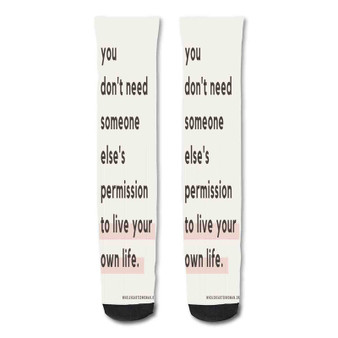 Pastele I Want A Life With You Quotes Custom Personalized Sublimation Printed Socks Polyester Acrylic Nylon Spandex