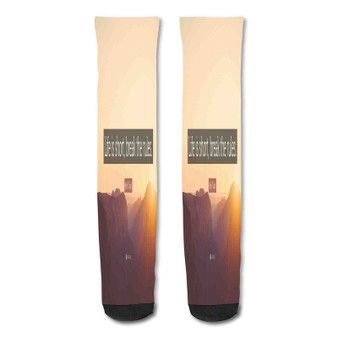 Pastele Life Is Short Break The Rules Quotes Custom Personalized Sublimation Printed Socks Polyester Acrylic Nylon Spandex