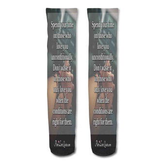 Pastele Love Those Who Love You Quotes Custom Personalized Sublimation Printed Socks Polyester Acrylic Nylon Spandex