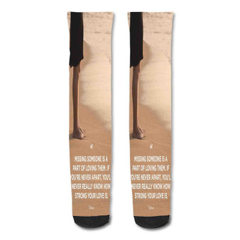 Pastele Missing Someone Love Quotes Custom Personalized Sublimation Printed Socks Polyester Acrylic Nylon Spandex