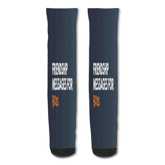 Pastele My Boss Is My Best Friend Quotes Custom Personalized Sublimation Printed Socks Polyester Acrylic Nylon Spandex