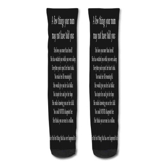 Pastele My Son Is My Life Quotes Custom Personalized Sublimation Printed Socks Polyester Acrylic Nylon Spandex