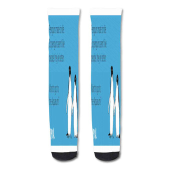 Pastele Penguins Mate For Life Quote Custom Personalized Sublimation Printed Socks Polyester Acrylic Nylon Spandex