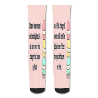 Pastele Best Compliments Quotes For Friends Custom Personalized Sublimation Printed Socks Polyester Acrylic Nylon Spandex