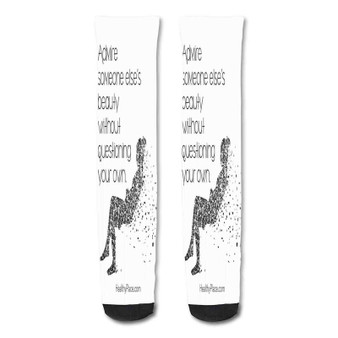 Pastele Confidence Beauty Quotes Custom Personalized Sublimation Printed Socks Polyester Acrylic Nylon Spandex