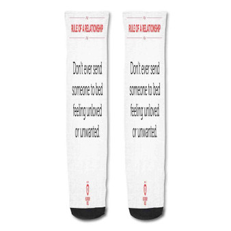 Pastele Feeling Unloved And Unwanted Quotes Custom Personalized Sublimation Printed Socks Polyester Acrylic Nylon Spandex