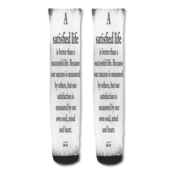 Pastele I Am Not Satisfied With My Life Quotes Custom Personalized Sublimation Printed Socks Polyester Acrylic Nylon Spandex