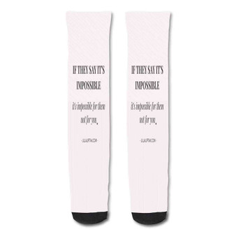 Pastele Success Quotes Motivational Quotes Custom Personalized Sublimation Printed Socks Polyester Acrylic Nylon Spandex