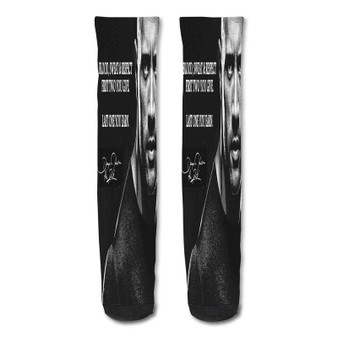 Pastele Wwe Rock Motivational Quotes Custom Personalized Sublimation Printed Socks Polyester Acrylic Nylon Spandex