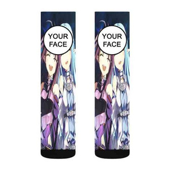 Pastele Asuna and Sinon Sword Art Online Art Custom Personalized Sublimation Printed Socks Polyester Acrylic Nylon Spandex