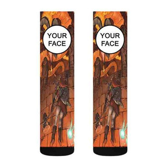 Pastele Link vs Volvagia The Legend of Zelda Custom Personalized Sublimation Printed Socks Polyester Acrylic Nylon Spandex