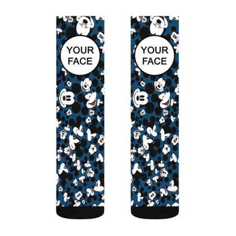 Pastele Mickey Mouse and Minnie Mouse Disney Custom Personalized Sublimation Printed Socks Polyester Acrylic Nylon Spandex