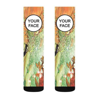 Pastele Poison Ivy DC Comics Custom Personalized Sublimation Printed Socks Polyester Acrylic Nylon Spandex