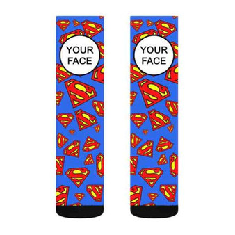 Pastele Superman vs Batman Custom Personalized Sublimation Printed Socks Polyester Acrylic Nylon Spandex